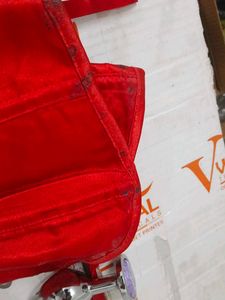 (1300)Red Velvet Corset Top