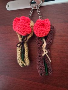 Cute Tulip Crochet Keychain