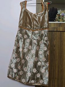 Orange Sequin And Stone Work Churidar Kurta Set