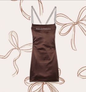 H&M Brown Satin Party Dress