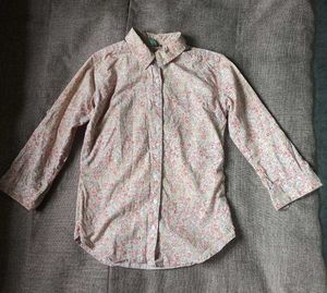 floral print shirt and denim combo | women