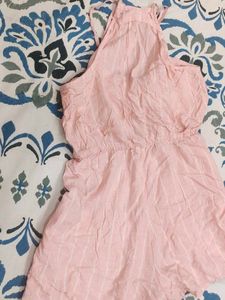 Pink Tie-Front Romper