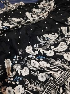 Black Flower Print Sundress
