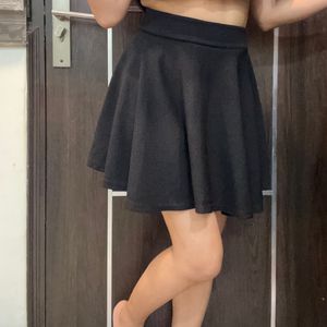 Imported Black Flared Skirt