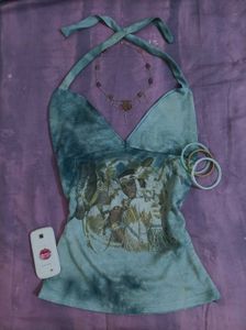 Halter Neck Vintage Y2K Top