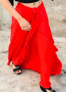 Red Ruffle Palazo