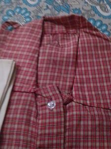 Red Checked Kurta Set girls school uniform