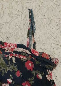 Spaghetti Strap Navy Blue Floral