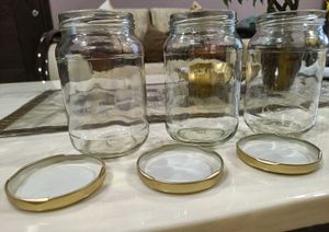 Set Of 3 Glass Jars 500ml Each