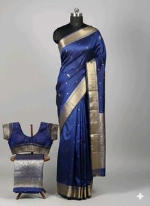 Elegant Blue banarasi Silk Saree