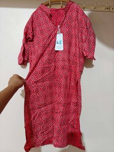 Red Patterned Tunic Top