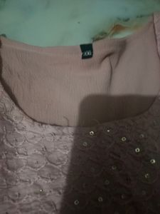 Pick Lace Trim Dress