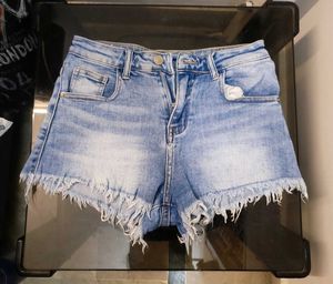 Denim Frayed Shorts