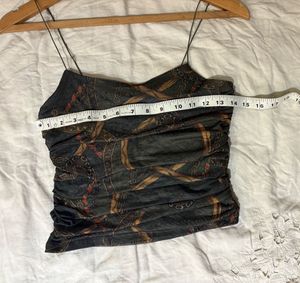 Beautiful Ruched Mesh Top