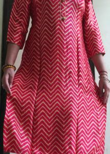 Elegant Pink Chevron Kurta