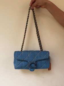 Coach Denim Quilted Tabby Small Shoulder Bag