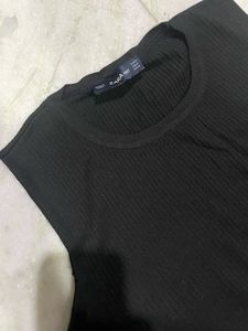 Black Cut-Out Shoulder Top