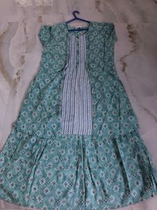 Lux Green Kurtha