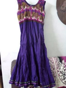 Long Purple Anarkali Kurta