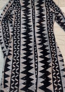 Geometric Sequin Plunge Dress