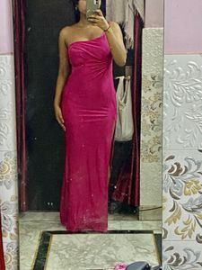 Pink One Shoulder Dress