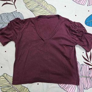 Burgundy Crop Top