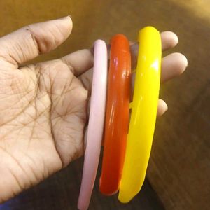 Colorful Plastic Headband Combo (Set of 3)