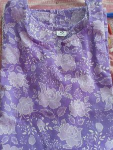 Floral Cotton Kurti, Size 40