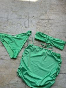 H&amp;M Swimwear Skirt Top And Bottom Set