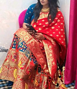 Red &amp; Gold Rajasthani Lehenga