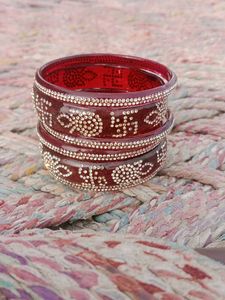 Sparkling Red Bangles - Set of 4
