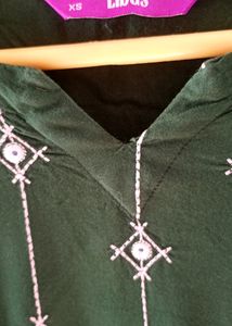 Libas Embroidery Green Kurta For Daily Wear