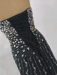 Elegant Black Embellished Gown