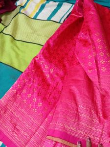 Pink Patterned Ethnic Sare