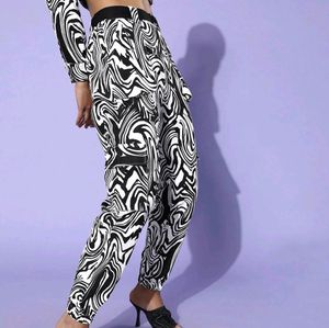 Zebra Print Cargo With Black Belt