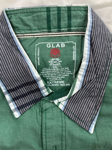 Green Plus Sized Checkered Shirt For Men