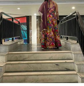 💜 Purple stylish gown with dupatta 💜
