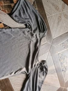 Grey Puff Sleeve Top