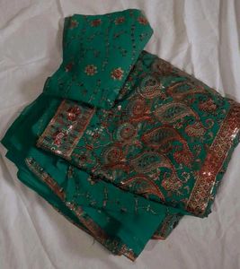 Green Embroidered Kurta Set