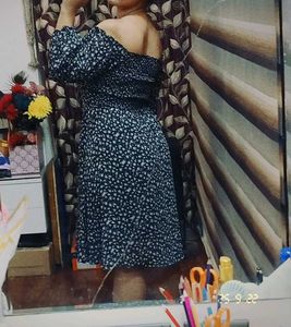 Off-shoulder Print Dress
