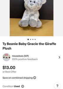 Ty Beanie Baby Gracie the Giraffe Plush