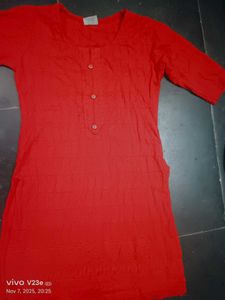 Red Cotton Kurti