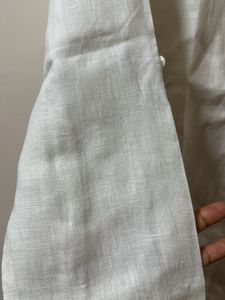Pure Linen Branded White Shirt- New