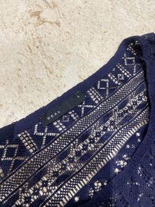 blue net short kurti