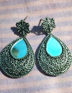 Teardrop Turquoise Stone Earrings