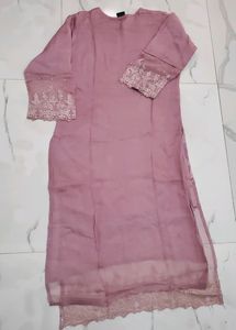 Stitched Pakistani Nude Pink Full Worked Suit