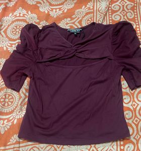 Chic Burgundy Cutout Top