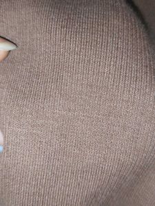 Brown Off-Shoulder Long Sleeve Top