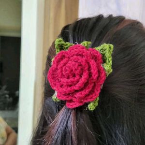 Crochet Rose Clip