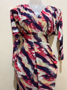 Chromatic Abstract Print Dress